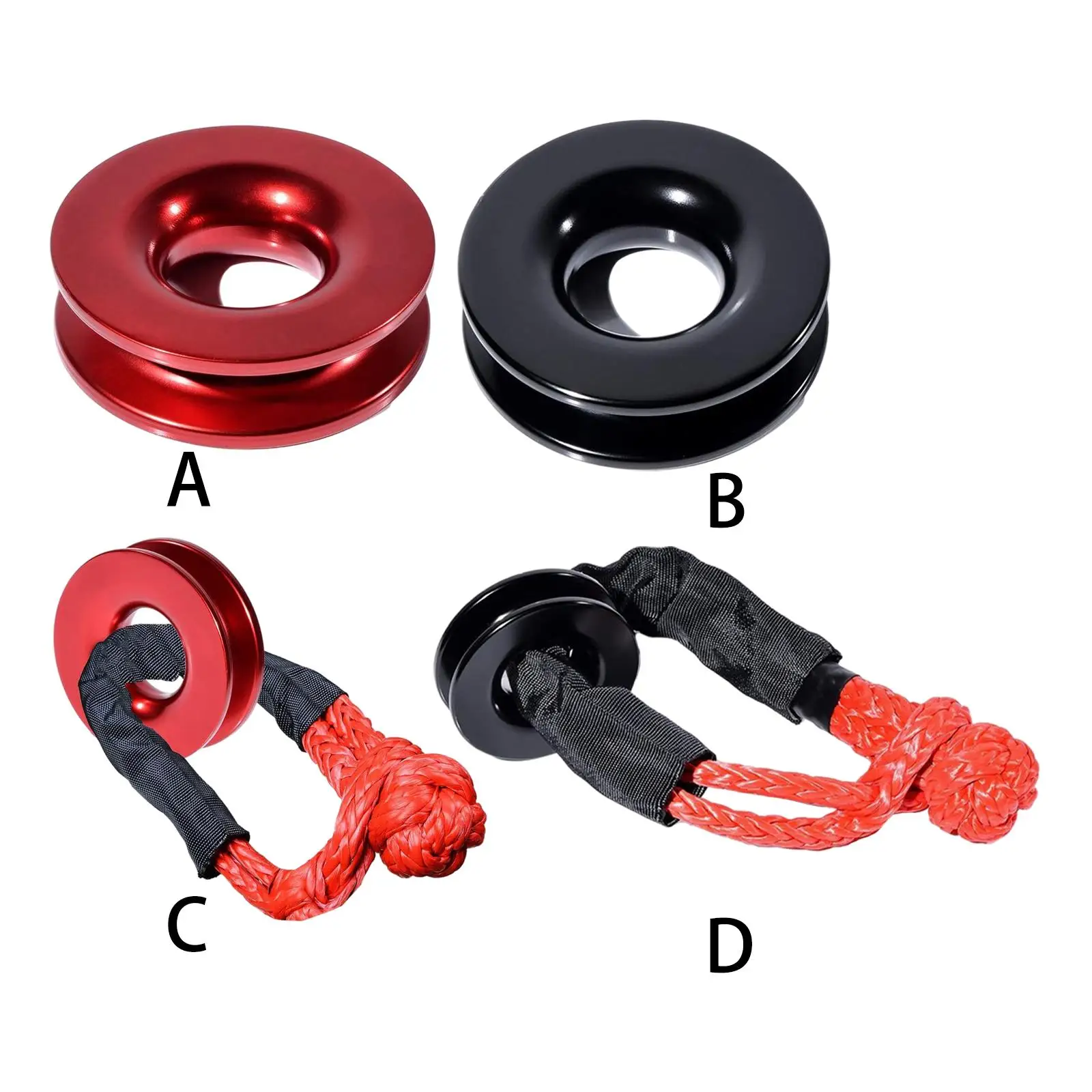 Winch Snatch Recovery Ring 38000 lbs Winch Soft Shackle Snatch Ring Block Towing Car Breakdowns Depot ATV UTV Cars Marine Boat