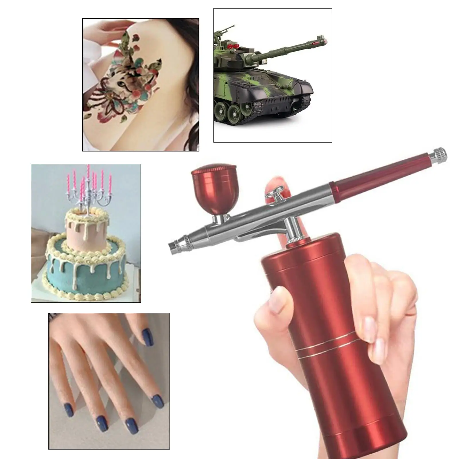 Airbrush Moisturize Painting Automatic Gravity feed for Model Paint Kit Accs