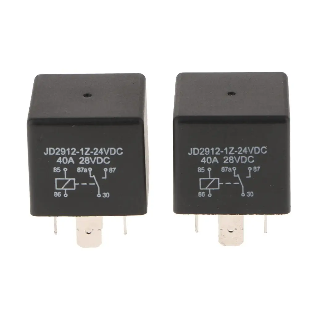 2Pieces DC 24V Automotive Relay 40A 5-Pin For Car Truck Camper Motorhome