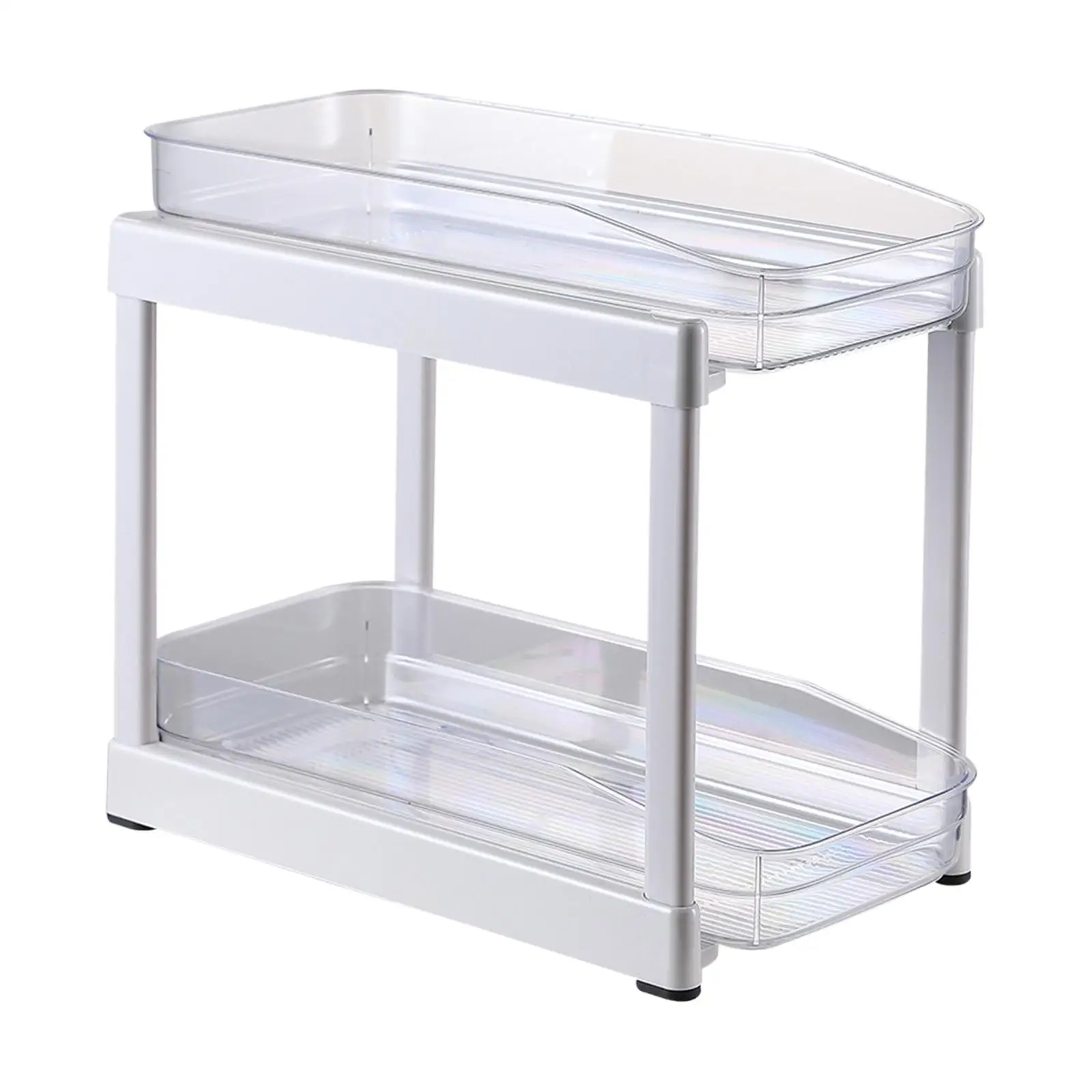 Clear Organizer Practical for Cabinet Convenient Accessories Sliding Tray Drawer Organizer 2 Tier Versatile under Sink Shelf