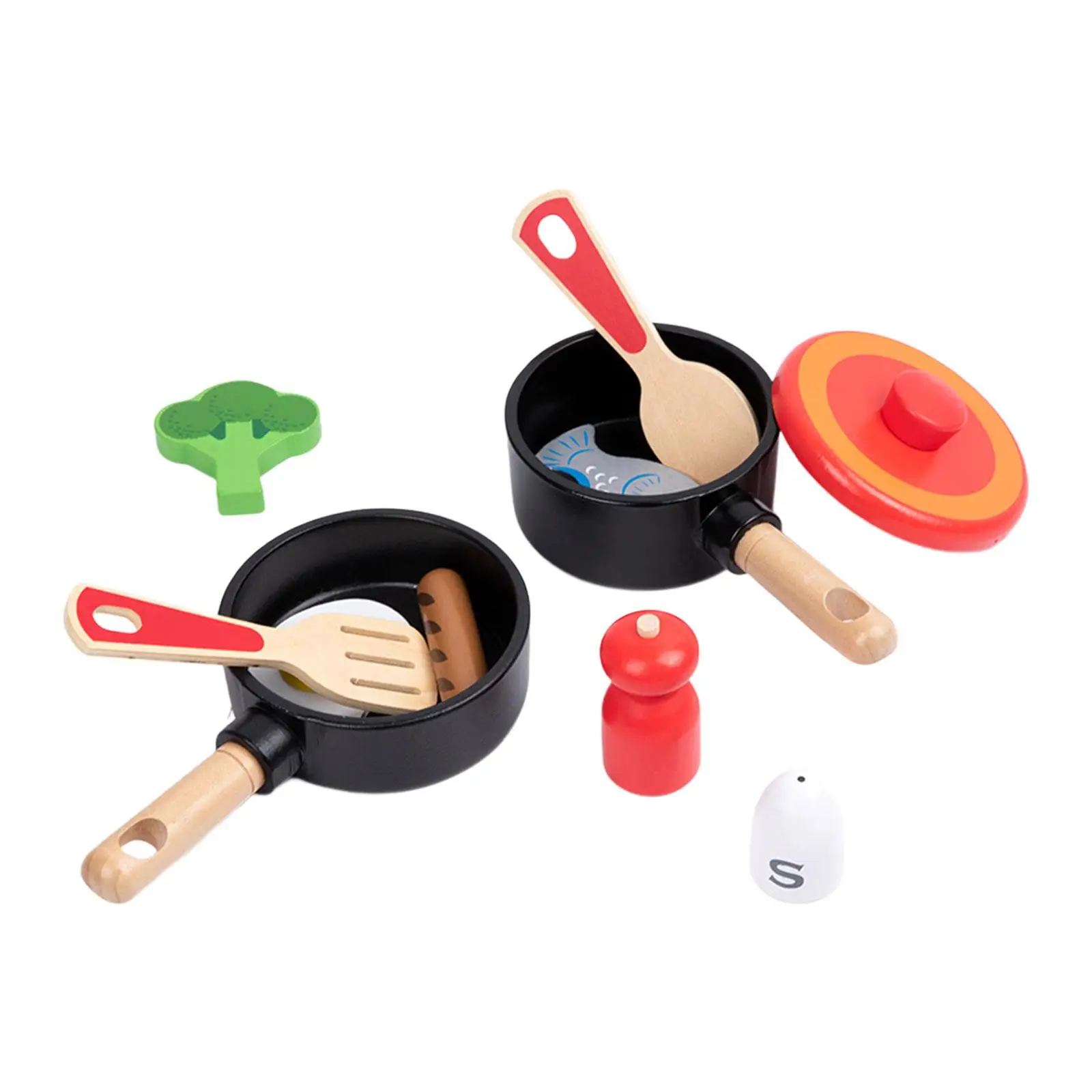 11 Pieces Pretend Cooking Accessories Cookware Pots and Pans Set for Boys