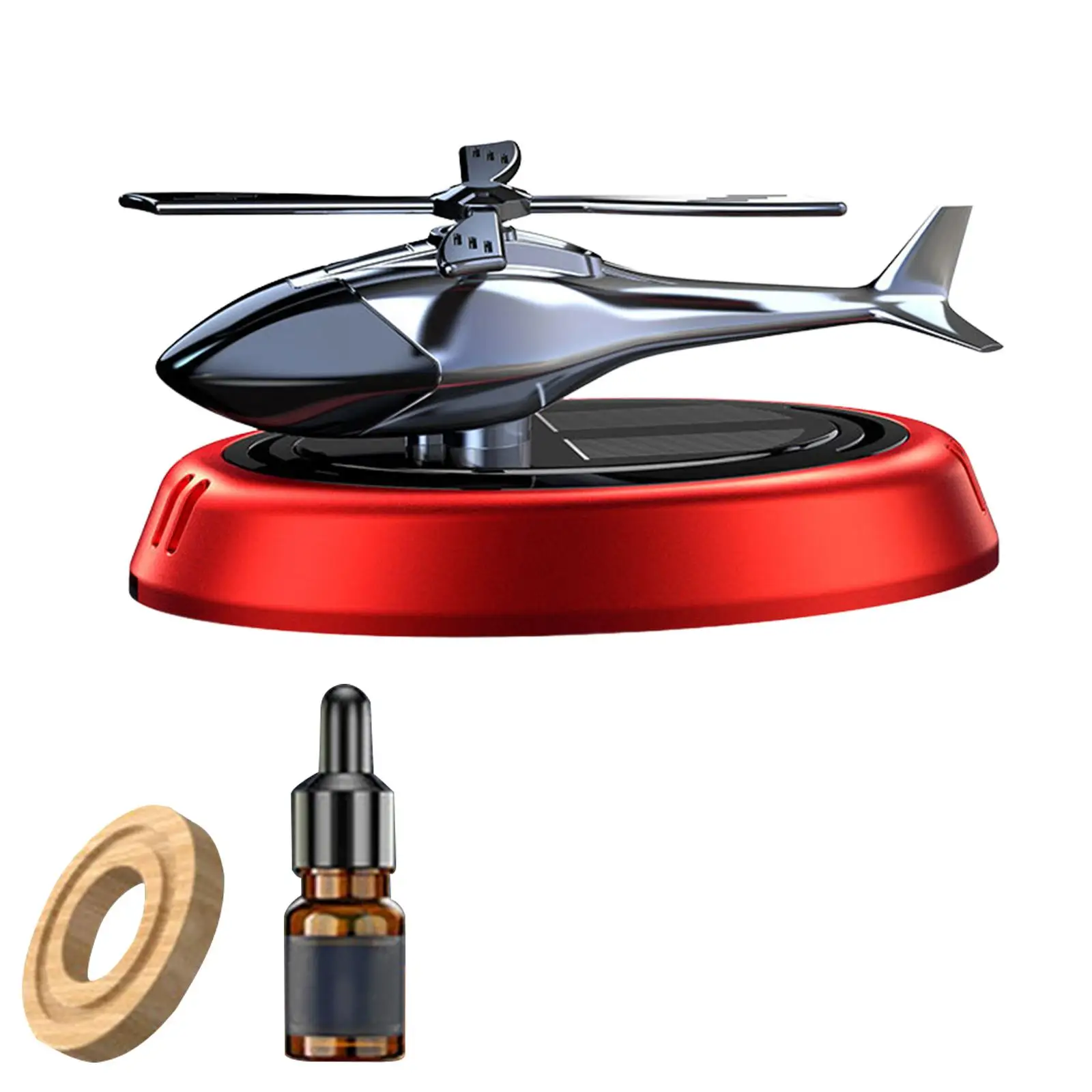 Solar air Aluminum Alloy Perfume Bottle Holder Helicopter Car Air Freshener