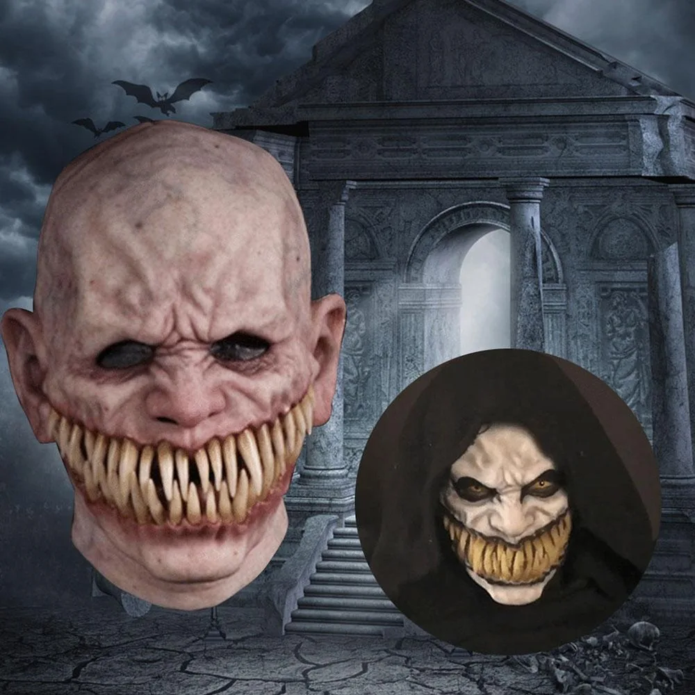 Estación de la independencia transfronteriza, máscara de demonio de Terror de Halloween, bares del Joker, sus dientes, Vasago, conjunto de cabeza de demonio, accesorios de escenario