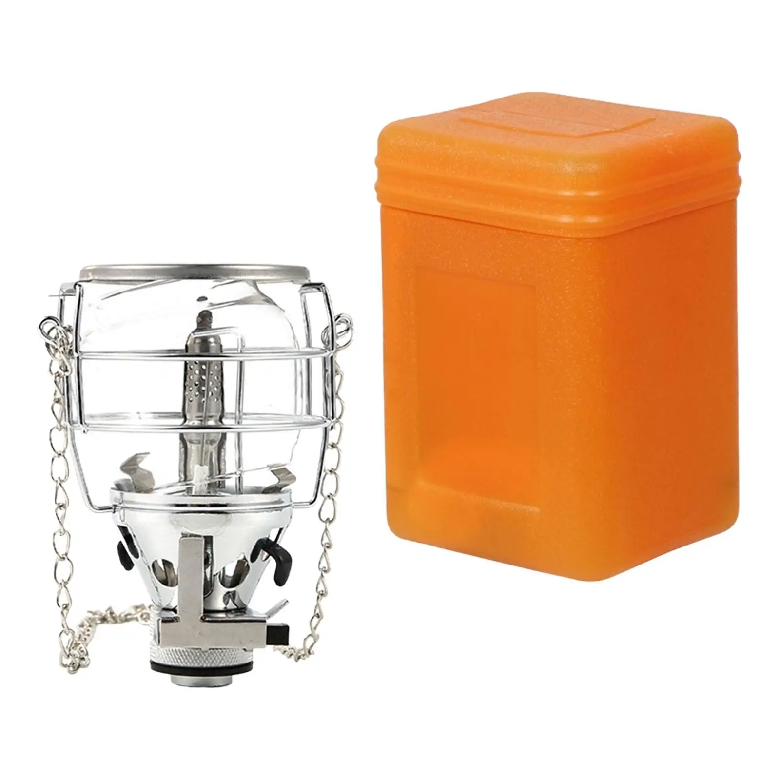 Compact Gas Lantern Fuel Lamp Lighting Gear with Storage Case Adjustable Hanging