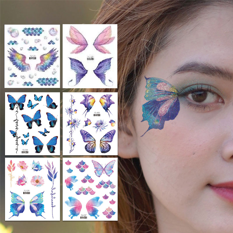 Best of Glitter Fairy Butterfly Wings Tattoo Sticker Temporary Waterproof Eyes Face Arm Body Art Fake Tattoos Women Makeup Products Reviews & Tips