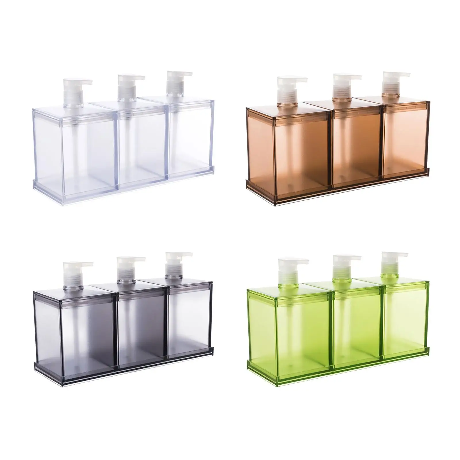 3 Pcs/Set Lotion Dispenser Bottle Shower Gel Container Reusable Empty Bottle Empty Soap Pump Bottle for Restroom Office Kitchen