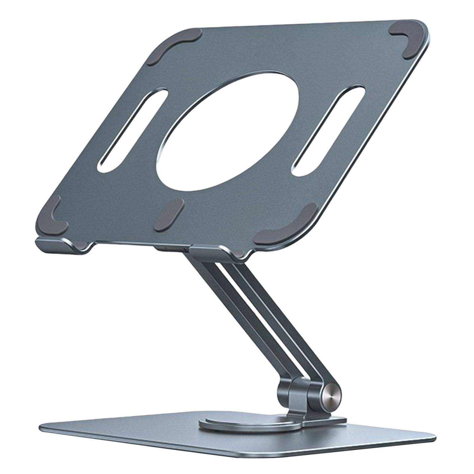 Foldable Tablet Stand 360° Rotating Portable Hollow Design Adjustable Desk Handsfree Laptop Riser Stand for iPad Phones Work