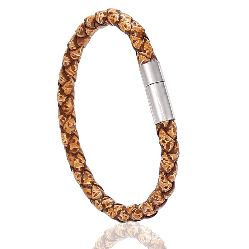 Talarurus Men’s Brown Leather Single Wrap Bracelet