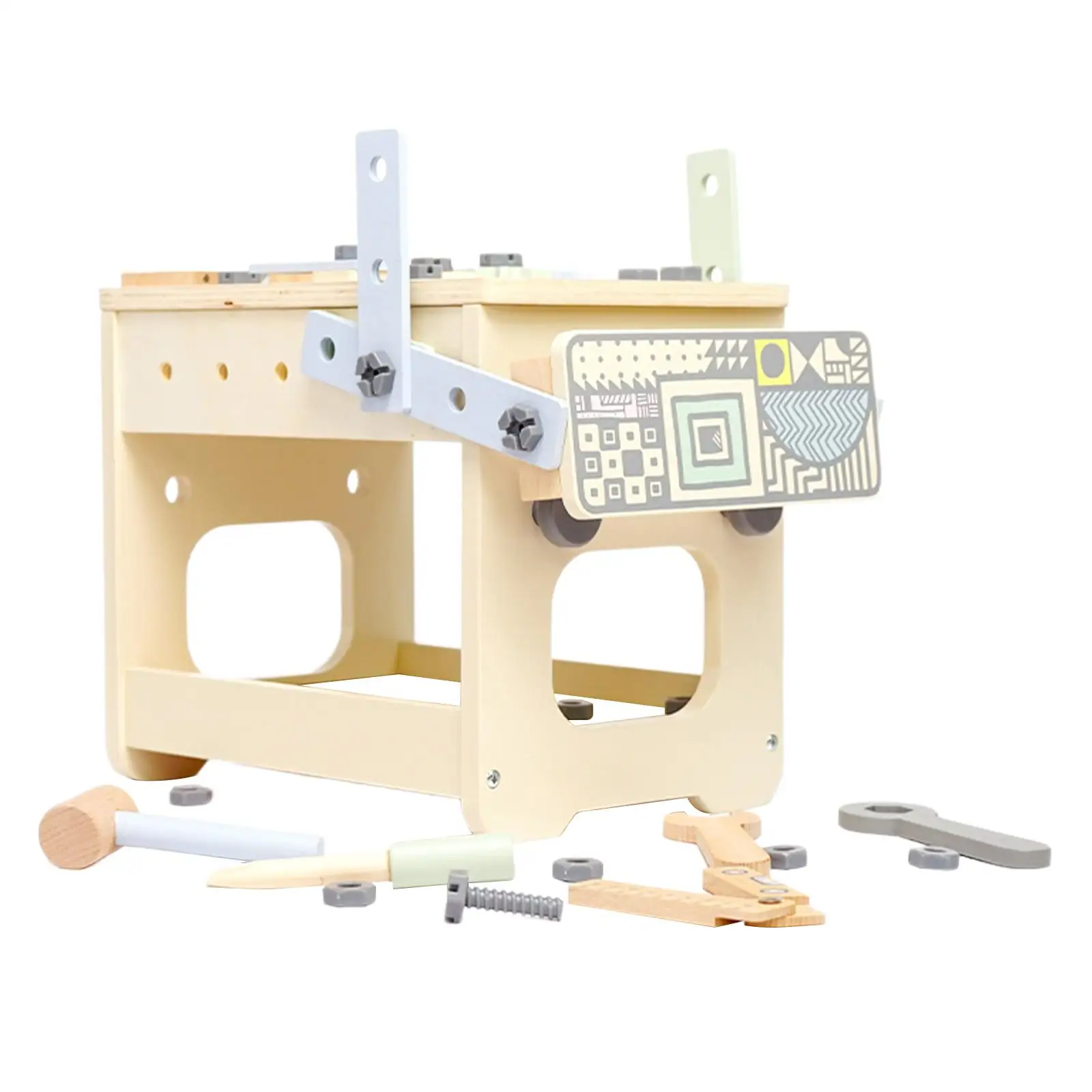 Tool Bench Wooden Construction Building Set for Role Play Preschool Outdoor