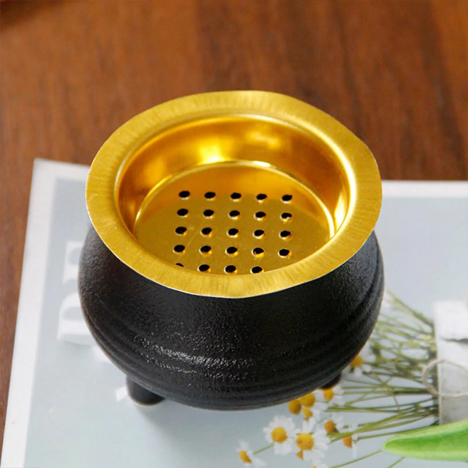 Ceramic Metal Incense Burner Censer Ornament Stand Aromatherapy Fragrance Diffuser for Home SPA Home Decor Housewarming Gift