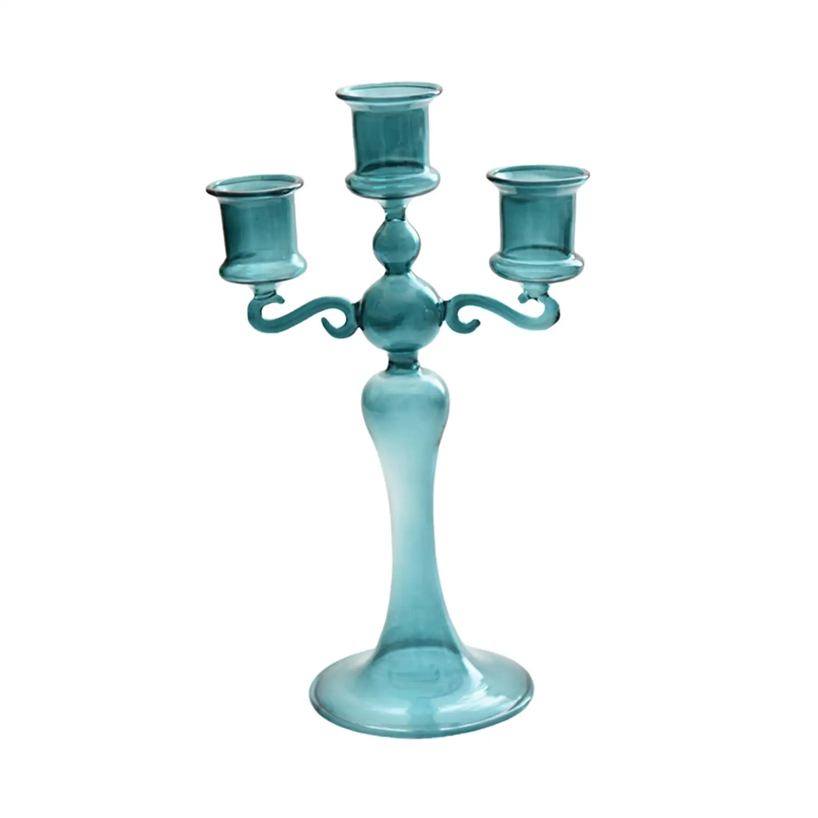Glass Candle Holder Glass Candlestick for Mantel Dining Room Spring Festival