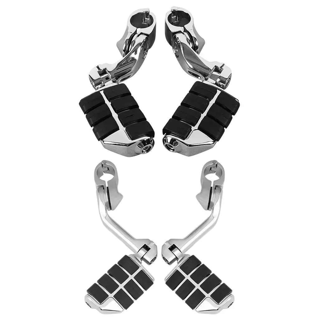 Long Highway Foot Pegs Replacement 1-1/4inch 32mm Long Angled with Mounting Clamps Engine Guard Foot Pegs Kit ,universal , 