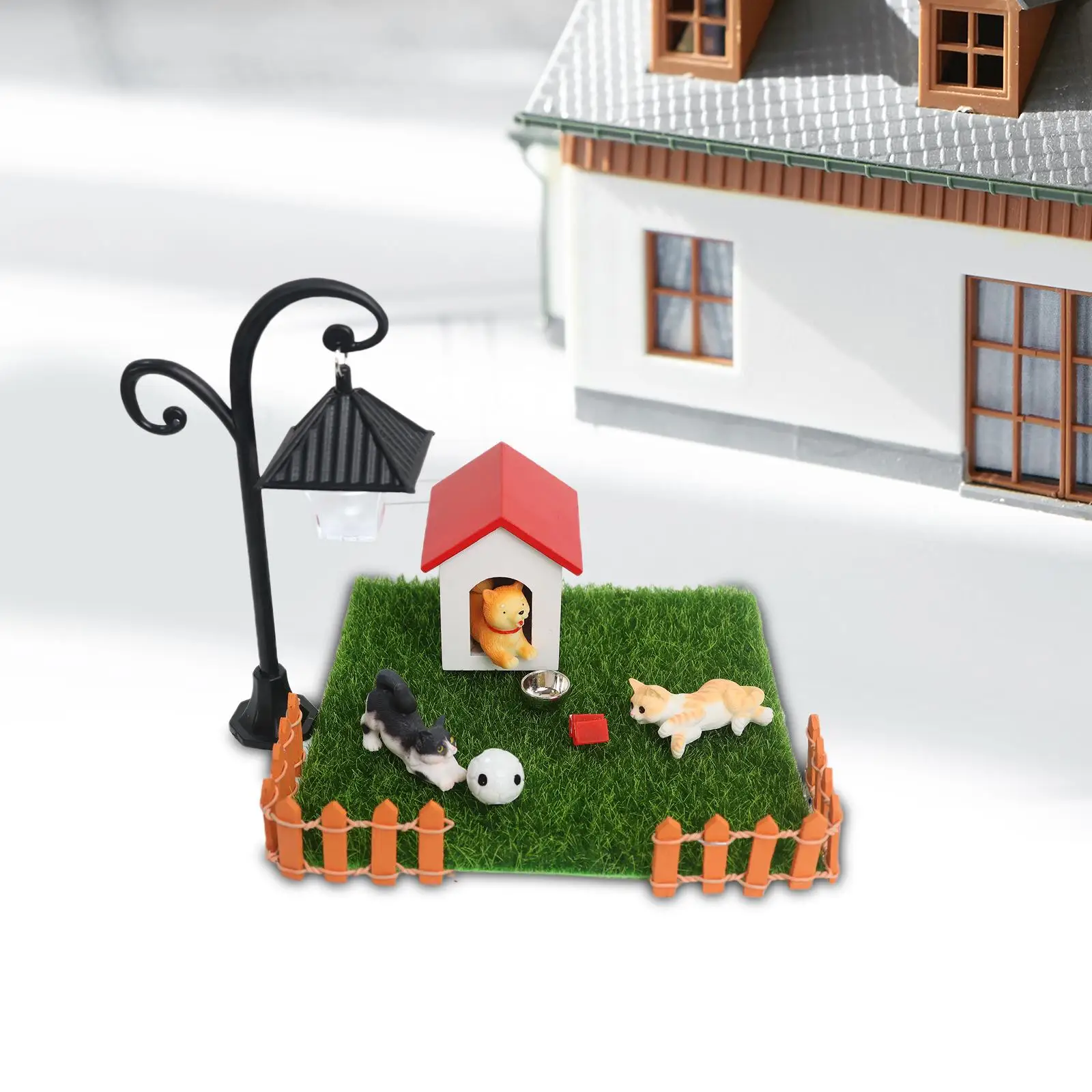 dog house for Children Simulation 1:12 Scale Photo Props DIY Accs Outdoor Animal puppy Set Miniature Dollhouse Accessories