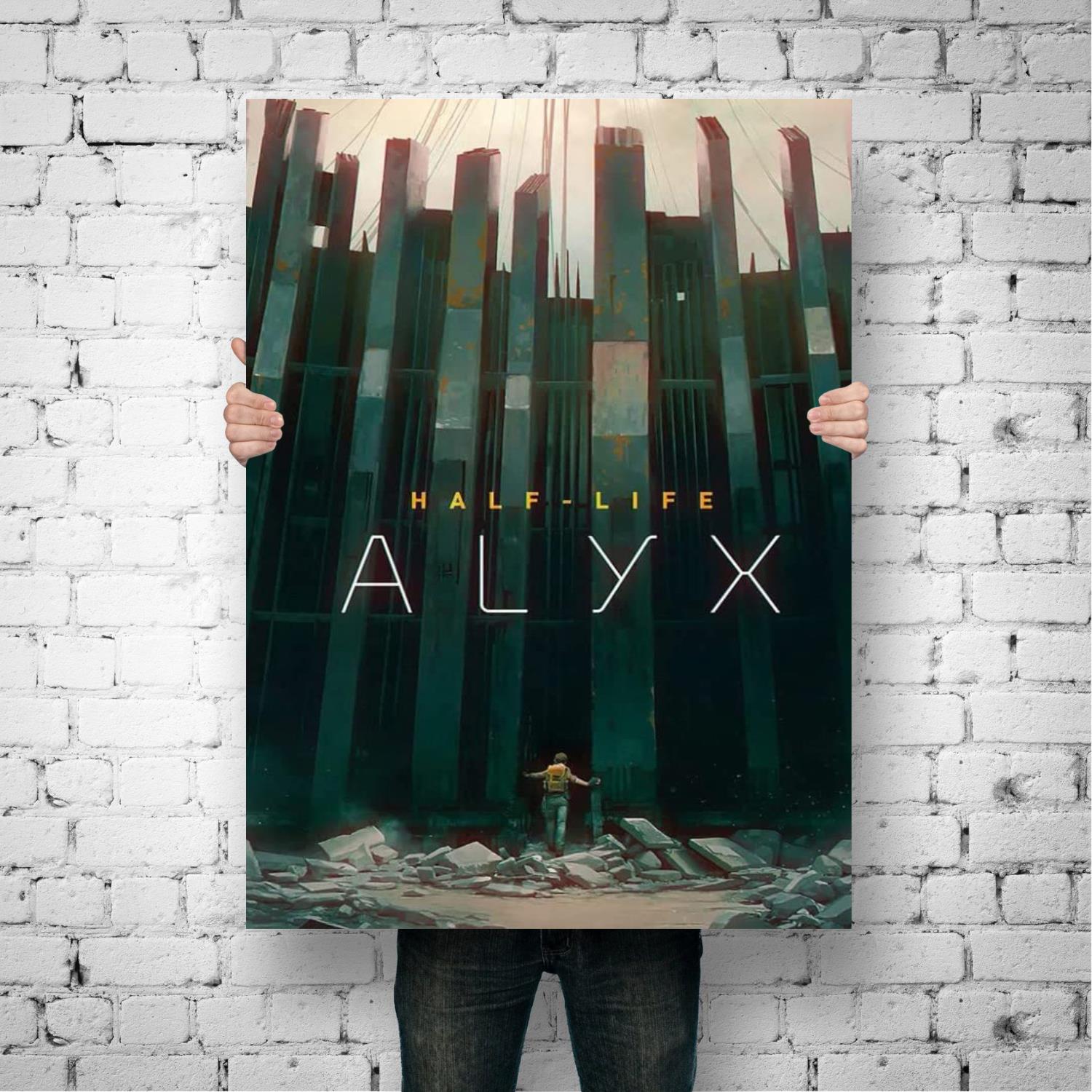 Декоративные холщовые постеры для игр Alyx Half-Life, декор для комнаты,  бара, кафе, подарочная печать | AliExpress