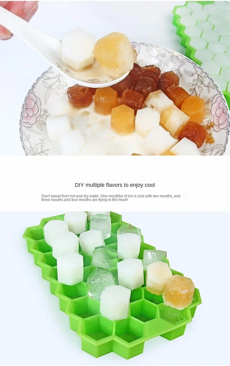 Silikon-Eisblock form 37 mit Deckel Waben netz 37 stapelbare DIY-Eisform wieder verwendbare Form in Lebensmittel qualität