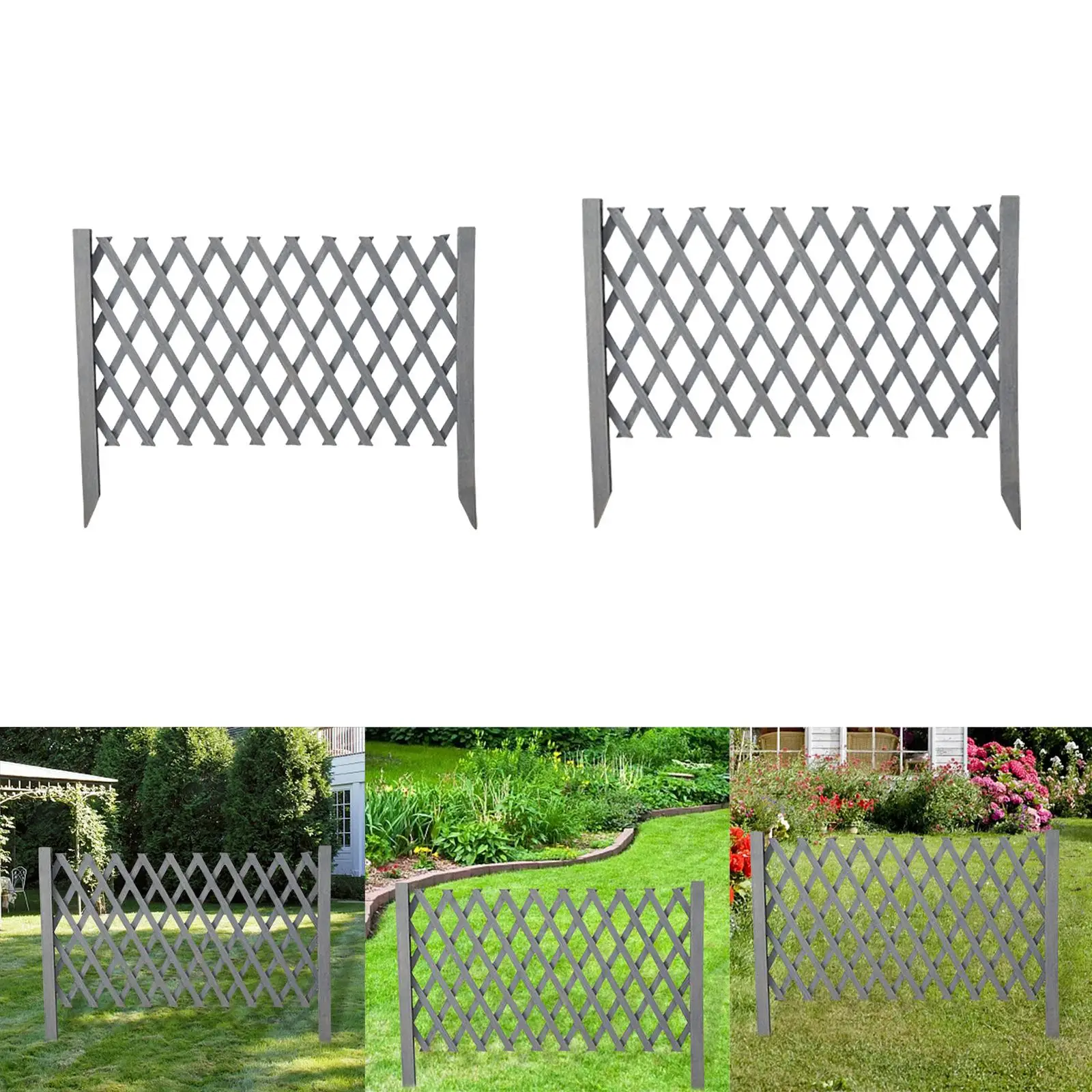 Expandable Wooden Fence Dogs Gate Extendable Instant Fence Freestanding Garden Trellis Fence for Garden Yard Backyard Patio Home