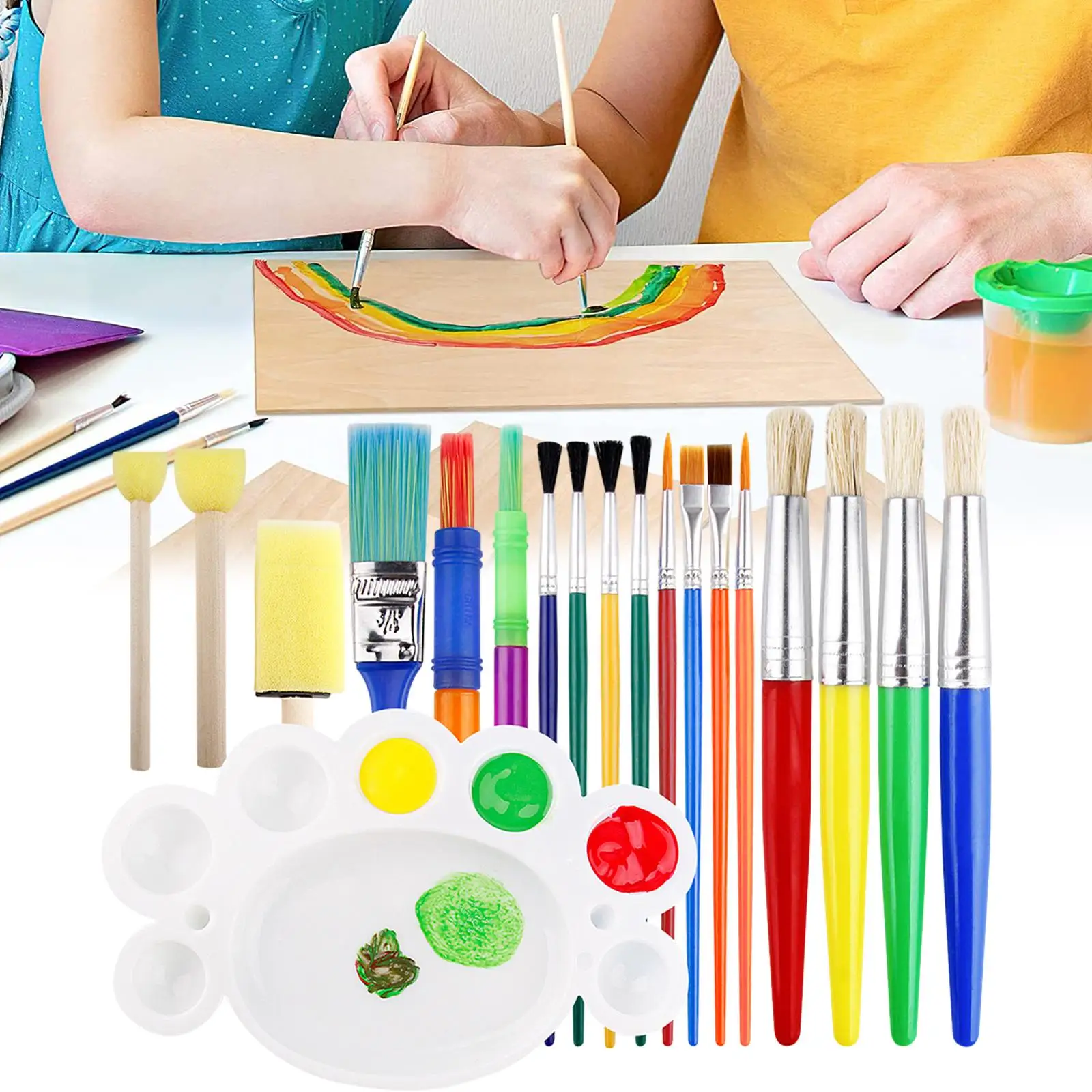 19 Pieces Paint Brush Set Watercolor Kids Adults Drawing Accessories Practical Boys and Girls Professionals Painting Brushes