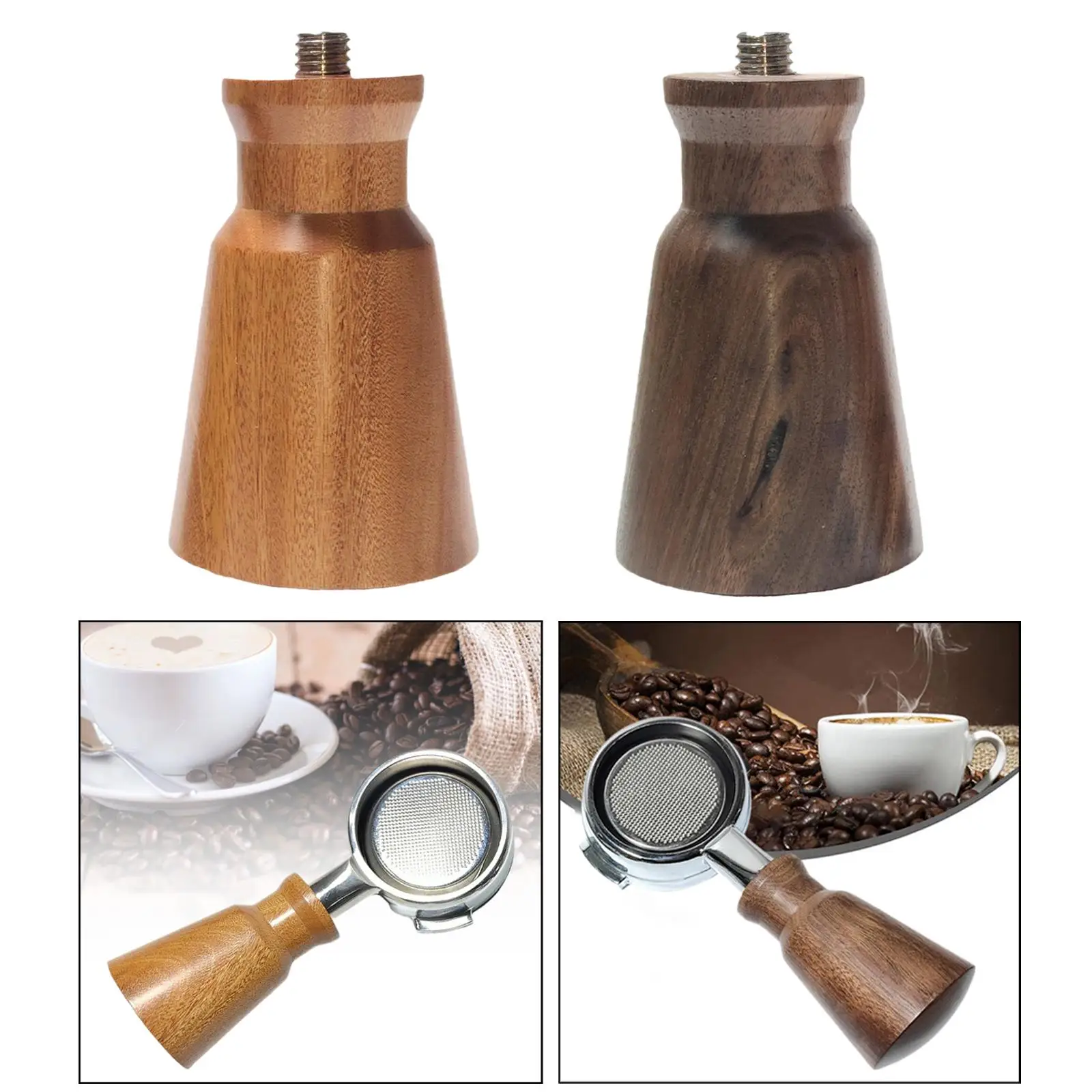 Wooden Portafilter Handle Accessories Crafts Kitchen Accessory Reusable Filter Holder Handle for Coffee Machine Filter Holder