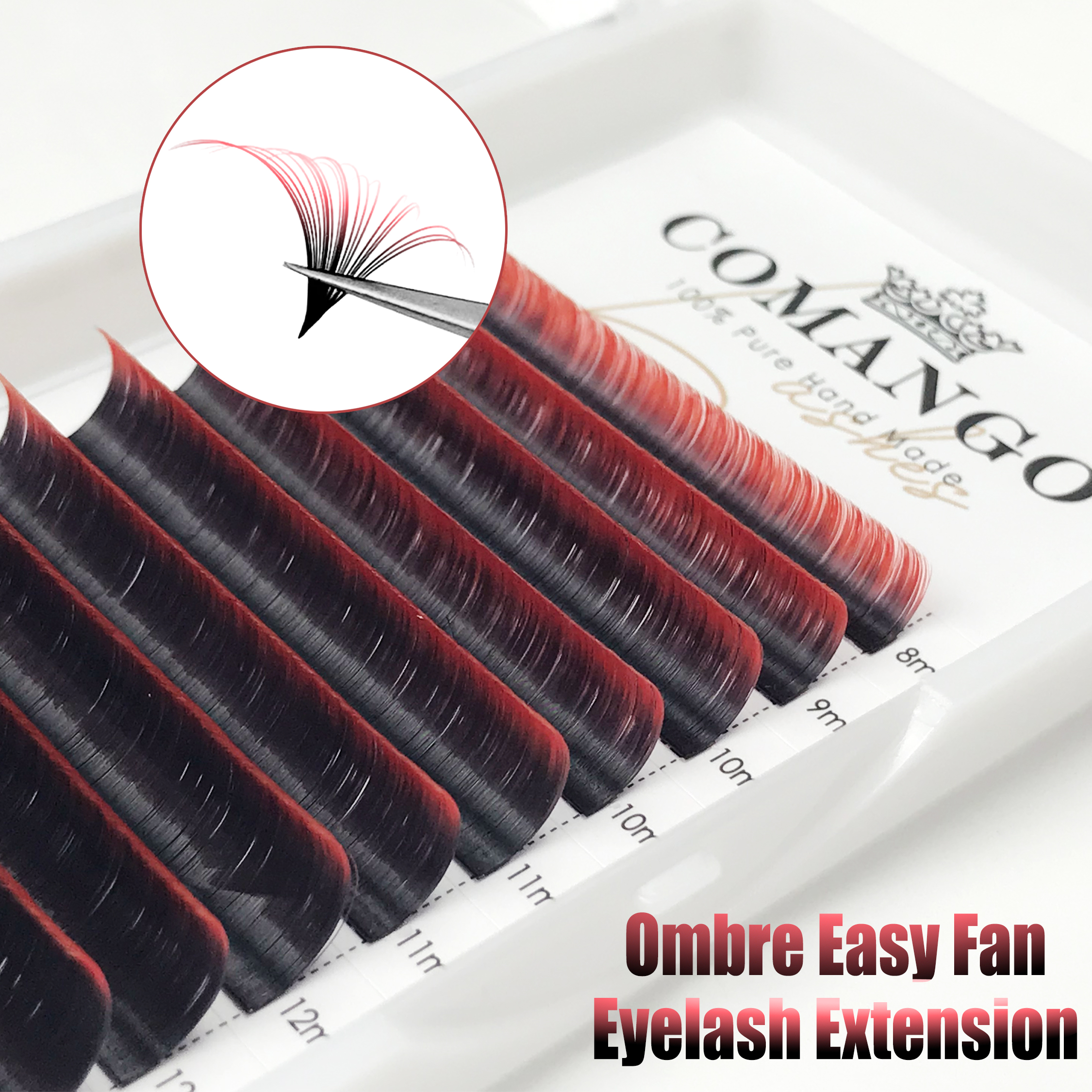 Best of CoMango Ombre Color Easy Fan Russian Volume Eyelash Extension Black Gradient Blue Purple Brown Pink Auto Fan Volume Lashes Reviews & Tips