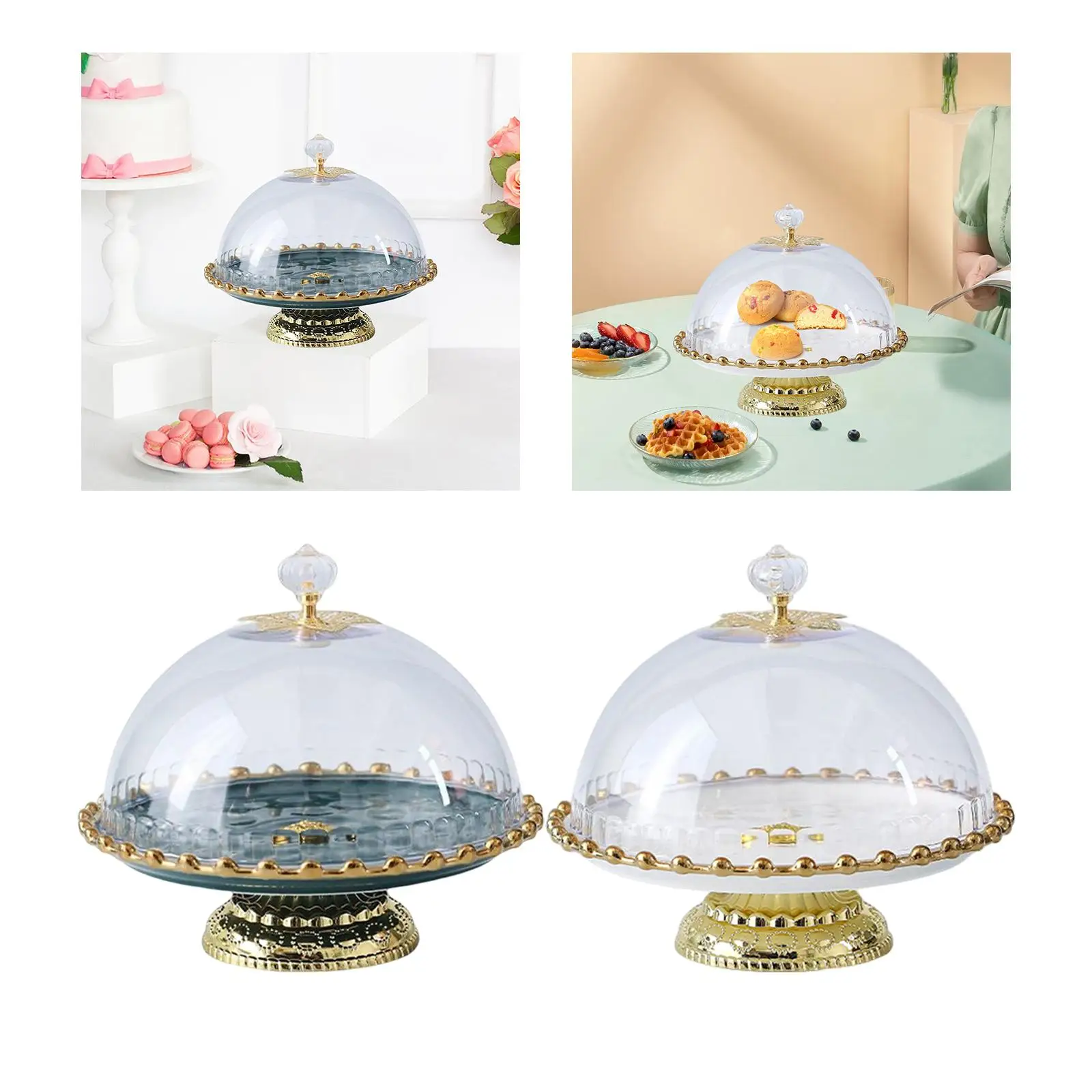 Nordic Ceramic Cake Stand Cupcake Plate with Dome Serving Platter Candy Plate Dish Containers Fruit Rack for Dessert Party Bread