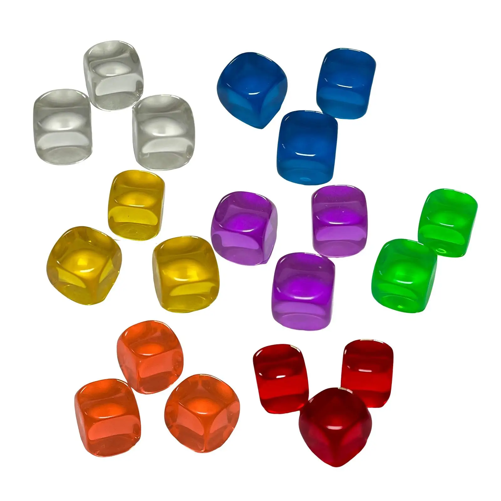 20 Pieces 16mm Blank Dices Education Markers Activity Standard for Board Game Props Crafts Desktop Game Entertainment Toys