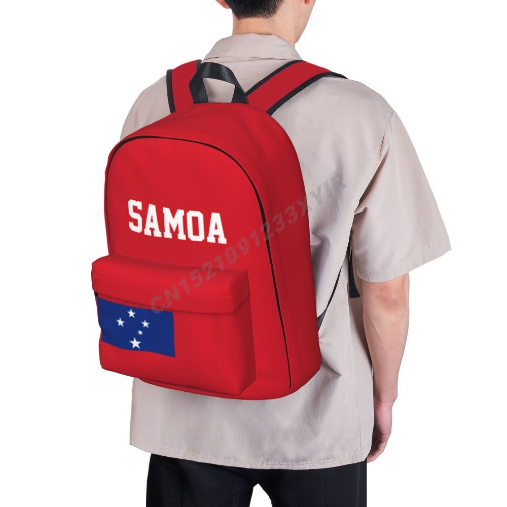 Unissex mochila samoa bandeira samoanos ponto schoolbag