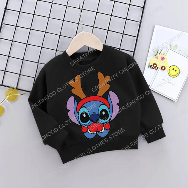 Sudaderas de algodón para niños de Stitch, sudaderas con capucha de manga  larga para primavera y otoño, ropa para niños y niñas, Tops informales con  capucha de dibujos animados de Stich, 110cm