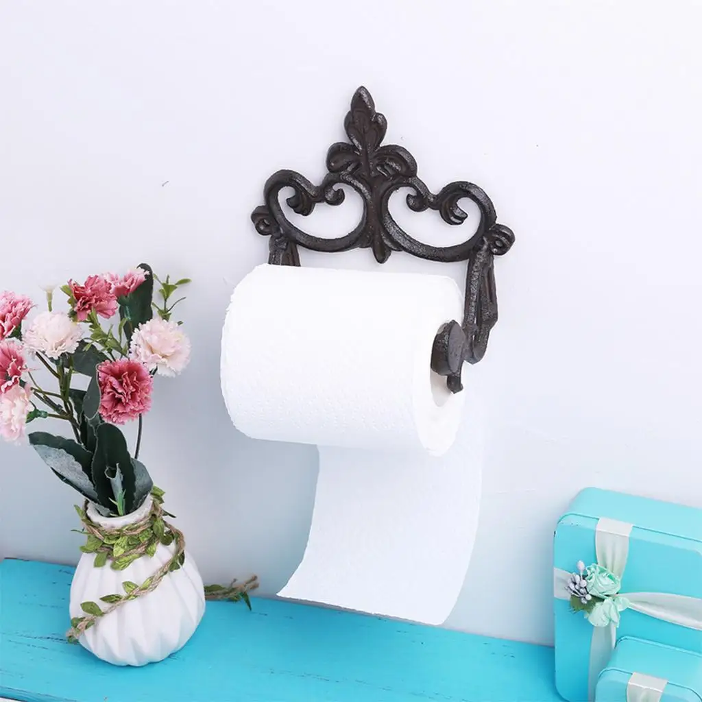 Cast Iron Toilet Paper Roll holder - Wall Mounted Toilet Tissue Holder - European Vintage Design - 7.83.93.1 inch