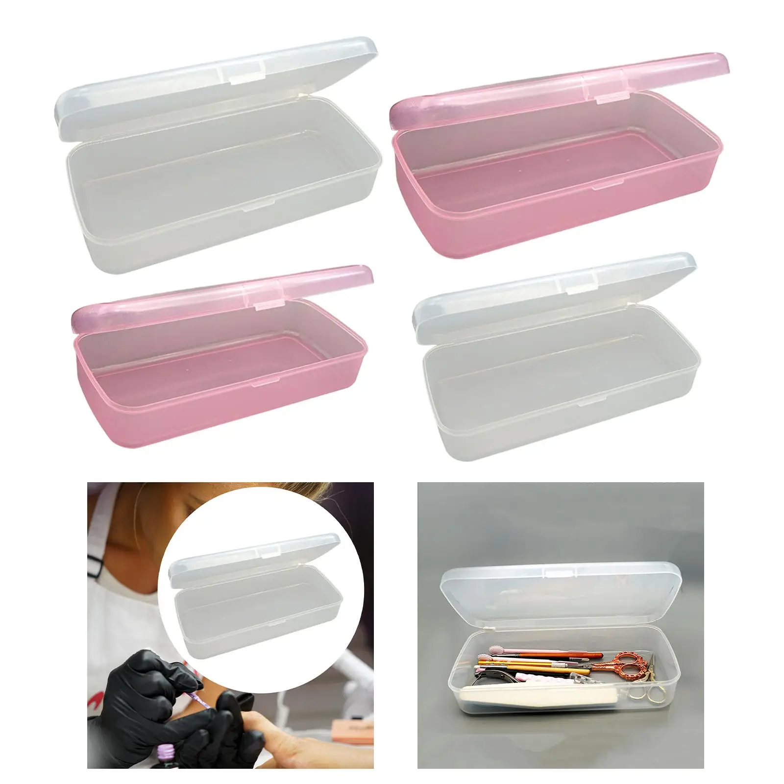 Nail Art Tool Storage Box Organizing Clear Personal Empty Container Manicure Tool Box Organizer for Beads Polishing Strip