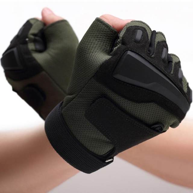 Tactical Gloves Military Black Army Adjustable leather Gloves Carbon F –  Tryway Store