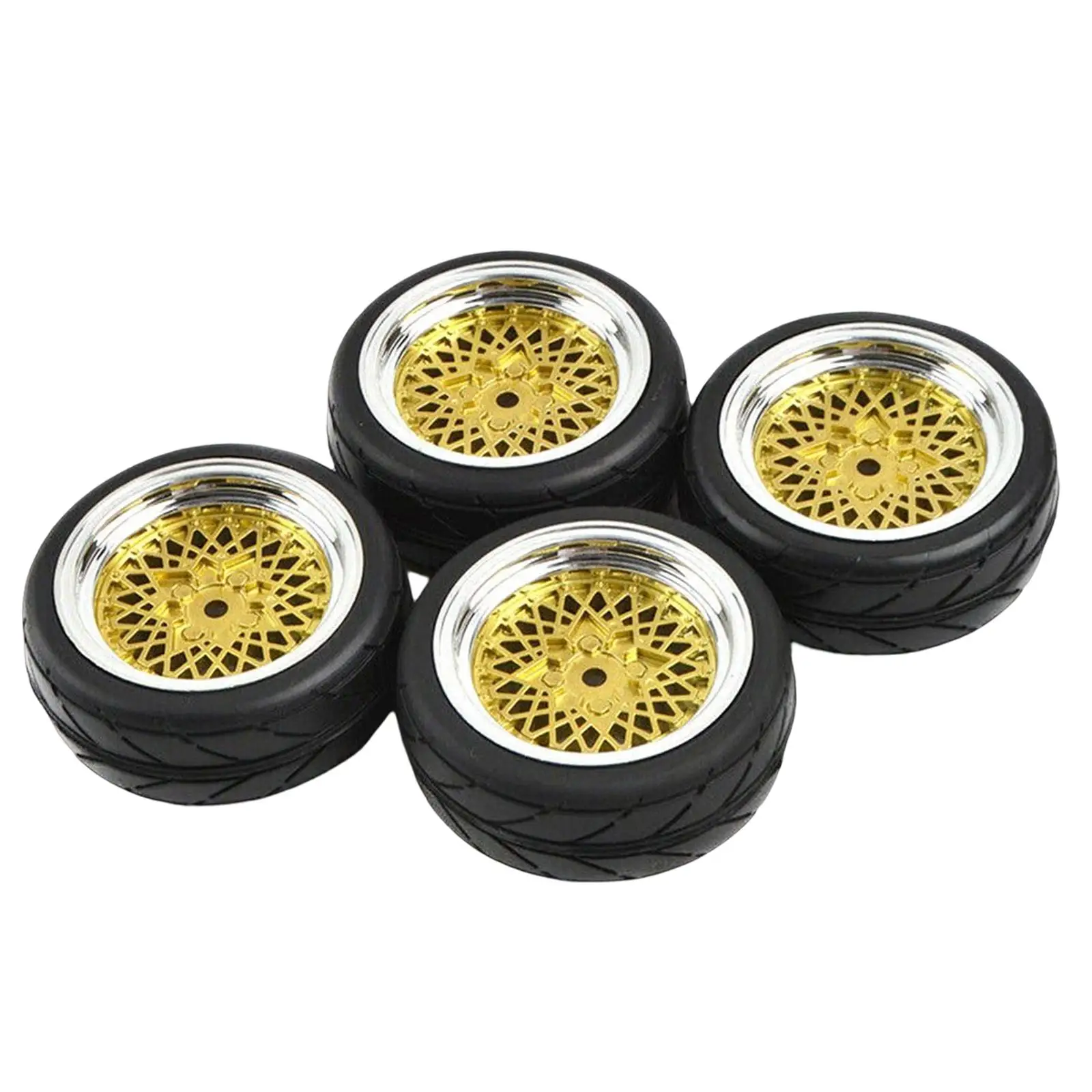 4x RC Car Wheel Rim and Tires Parts for HSP HPI Remote Control Car Model Buggy Trucks