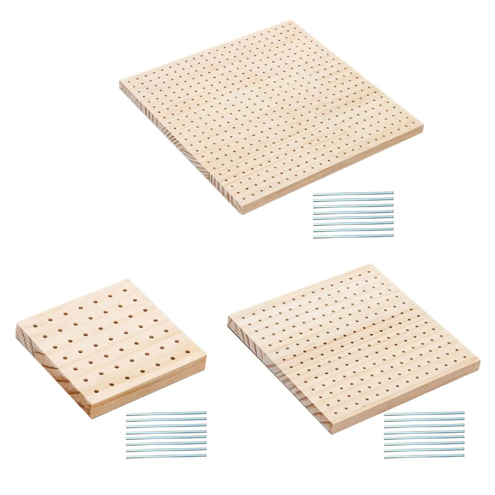 Wooden Crochet Blocking Boards with Handmade Knitting Blocking Pegs for Granny