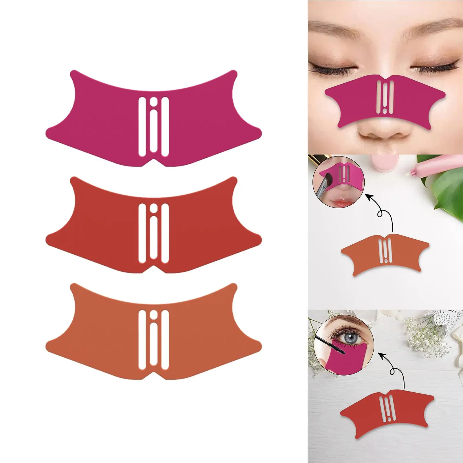 Silicone Eyeliner Stencil Nose Contour Stencil Waterproof for Various Face Shapes Sturdy Comfortable to Hold Makeup Tool