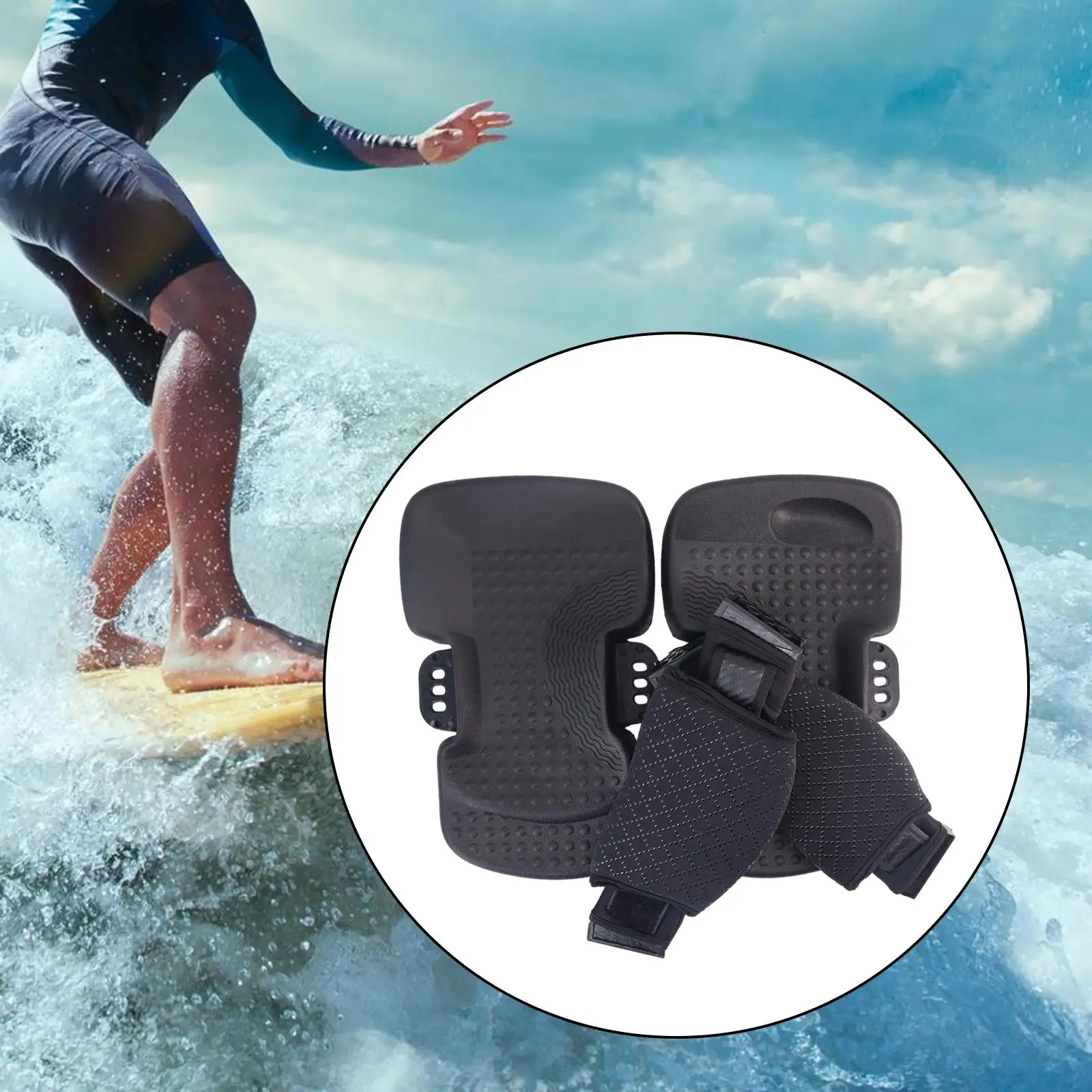 Kiteboard Paddleboard Foot Covers Adjustable Excellent Workmanship Multipurpose 30x18cm Black Color for Stand up Paddleboarding