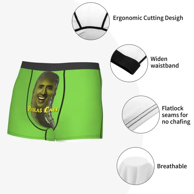Sarcasm Humor Mini Waves Nicolas Cage Underwear Men Sexy Printed Customized  Boxer Shorts Panties - AliExpress