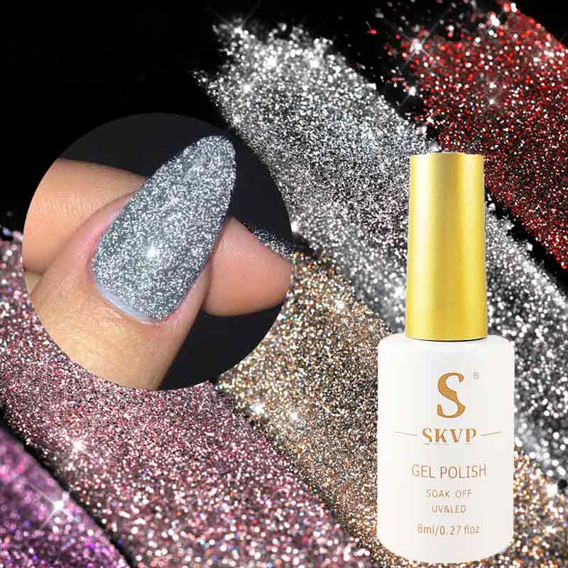 Best of SKVP Gel Nail Polish Cat Eye Gel Semi Permanent Uv Varnish Gel Nail Art 8ML Glitter Effect Off Nail Polish Gel For Nails Design Reviews & Tips