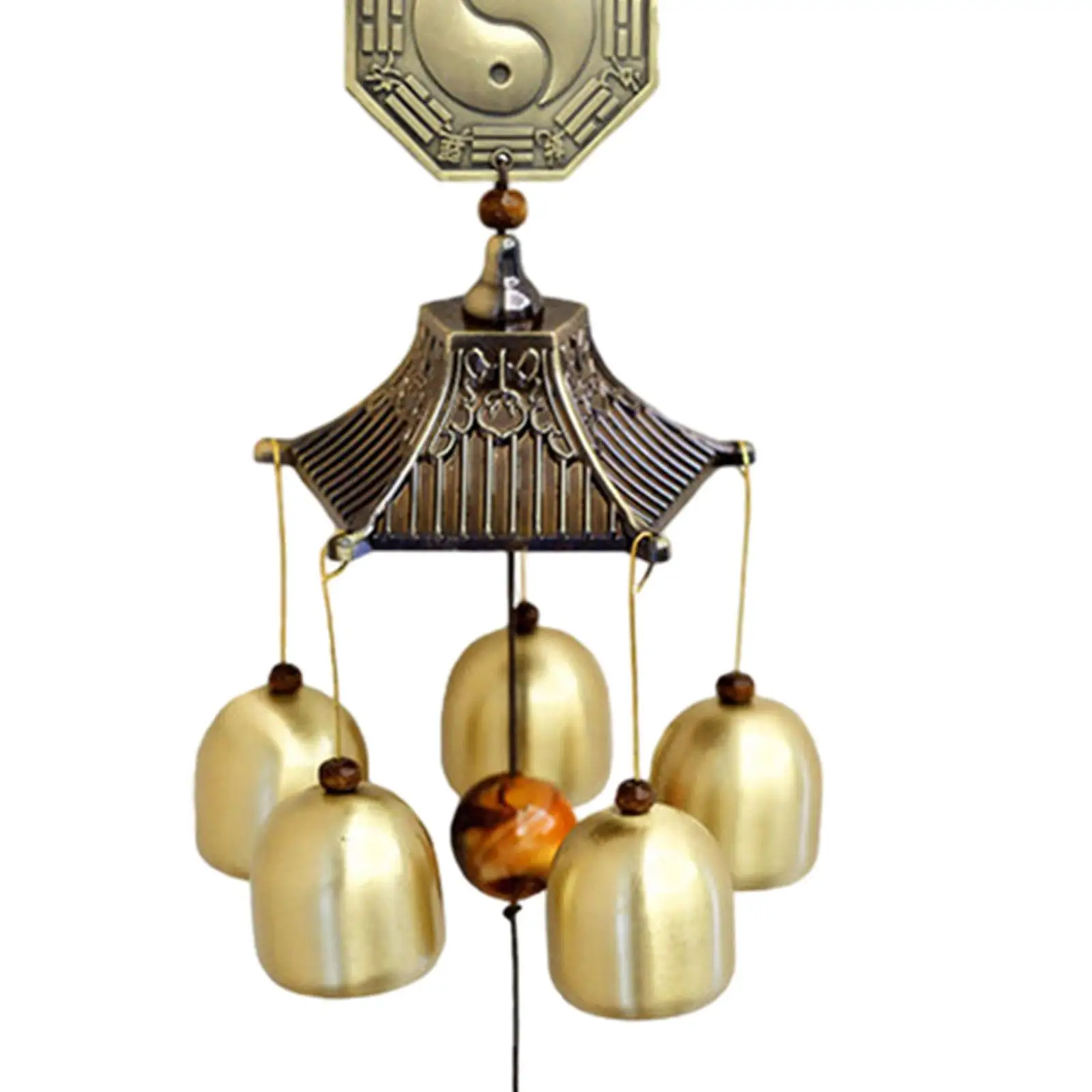 Wind Chime Pendant Handmade Unique Wind Chimes for Outside Bagua Wind Chime Hanging Long Brass Bells for Balcony Garden Car Home