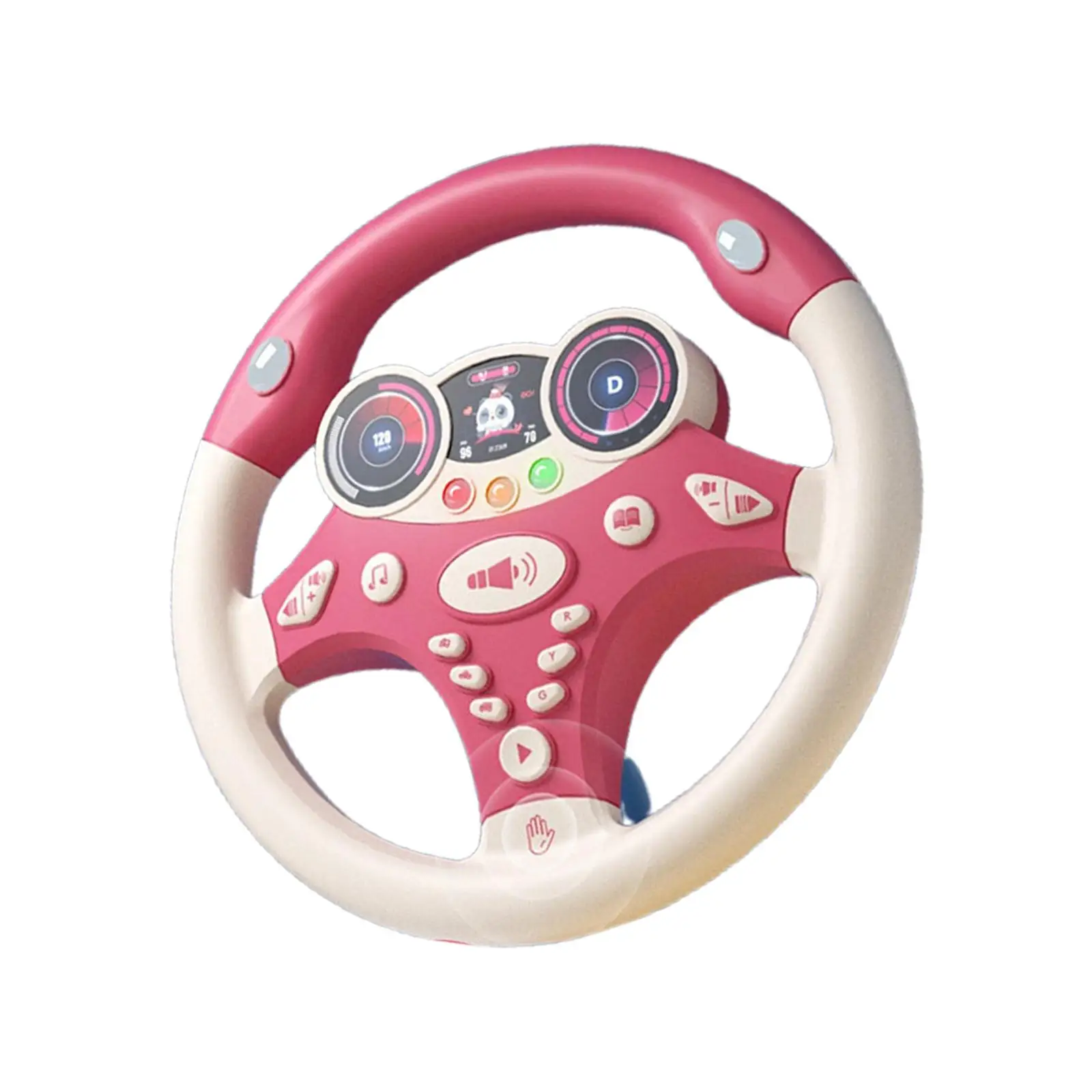 Round Electric Steering Wheel Toy Simulated Driving Steering Wheel Kids Electric Wheel Toy for Boys Children Kids Holiday Gifts