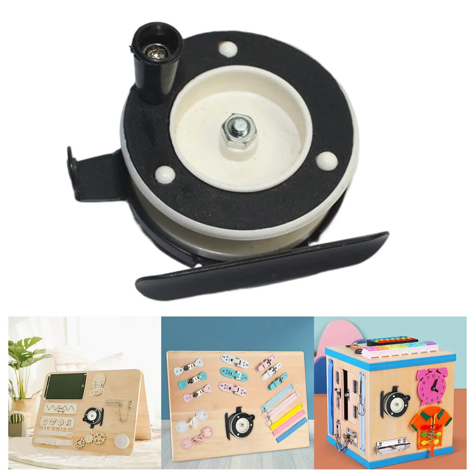 Montessori Busy Board DIY Accessories Fishing Reel,Learning Skill Toy Developmental Cognition Game,Early Educational Toys