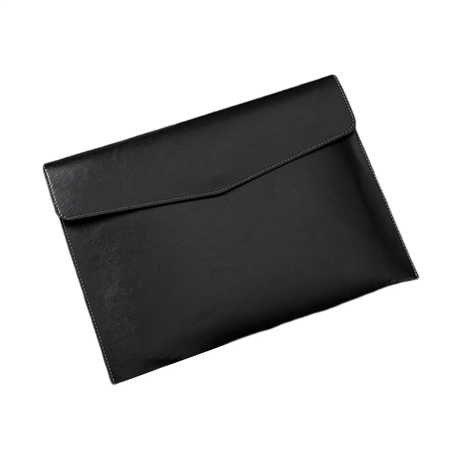PU Leather Folder Multifunctional with Pen Slots Portfolio Document Holder A4 Business Briefcase for Business Commercial Travel
