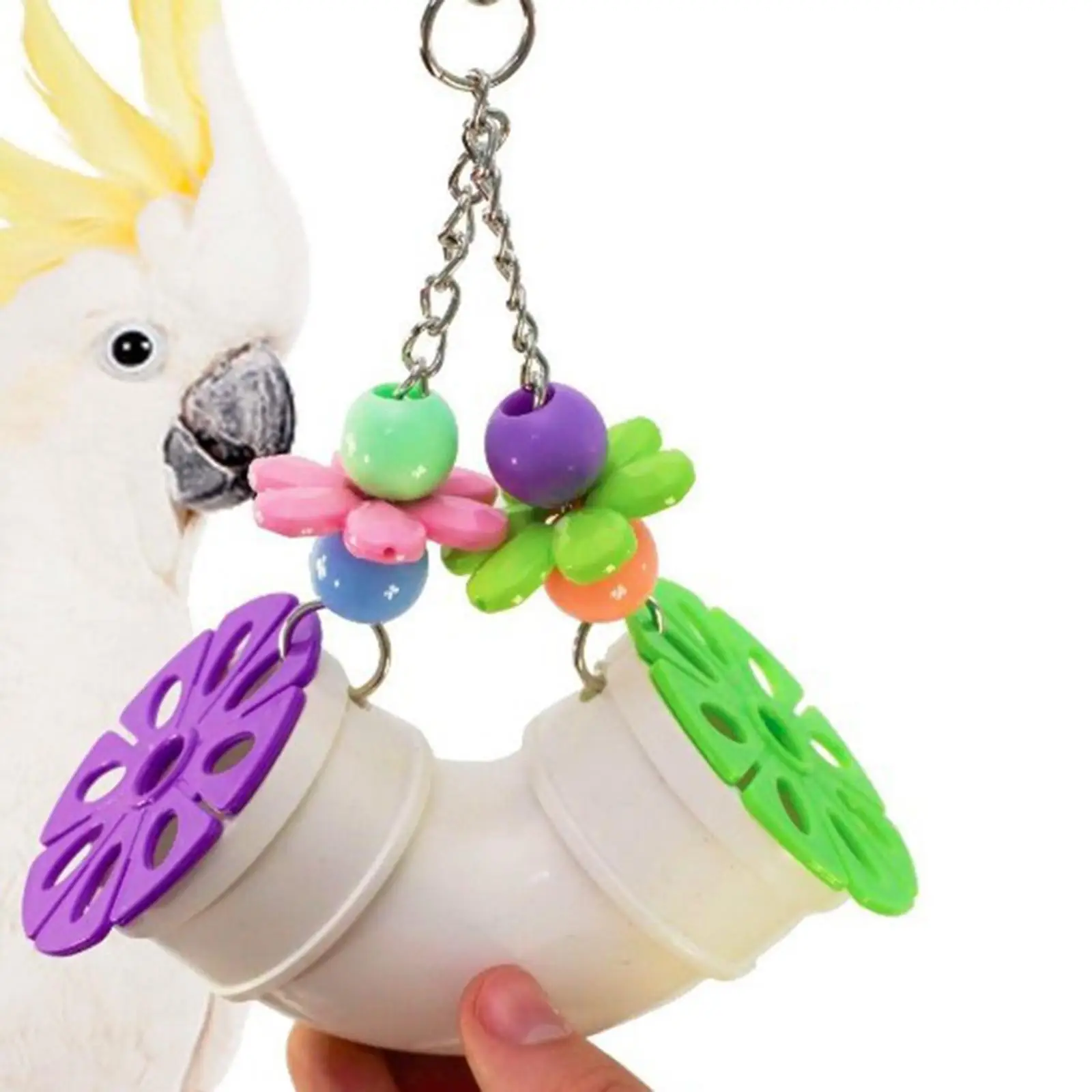 Multicolored Parrot Toys Pipeline Bird Foraging Chewing Toy Cage Bite Toy Open and Colse for Lovebird Parakeets Birds Gift