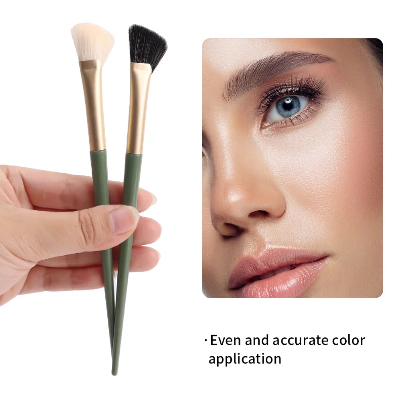 Best of Half Fan-shaped Nose Shadow Brush Soft Portable Angled Nose Contour Smudge Brushes Professional Highlighter Blush Make Up Tools Reviews & Tips - Image 2