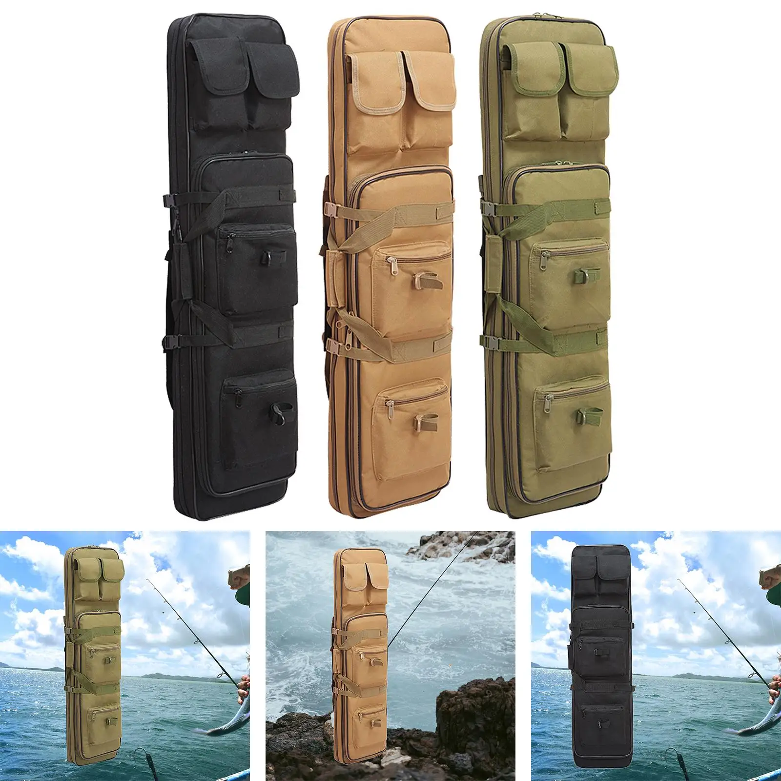 Multifunctional Fishing Rod Case Tool Case wear Resistant Shoulder Straps for Men