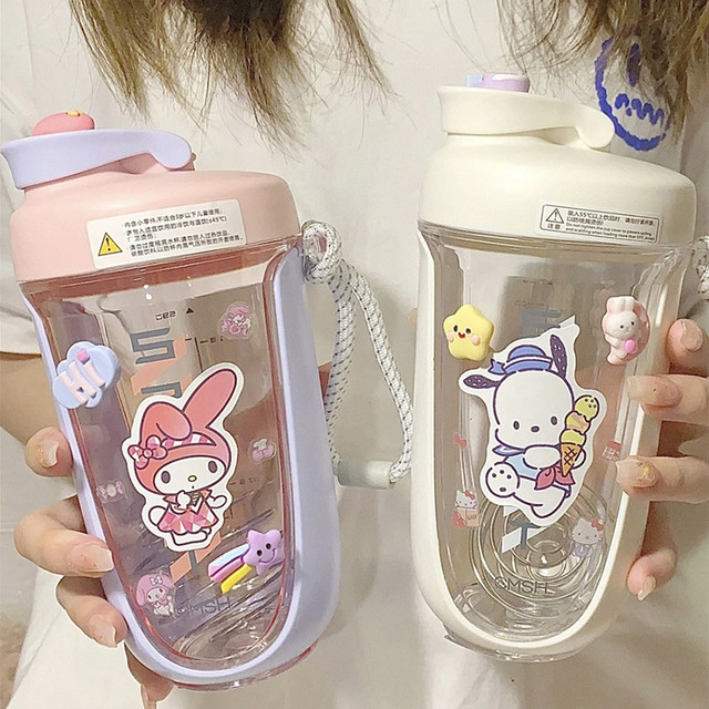 Hello Kitty Shaker Cup Water Cup Cute Cartoon 400ml Women Girl Anti-drop  Protein Powder Stirring Ball Straight Drink Cupp Gift - AliExpress