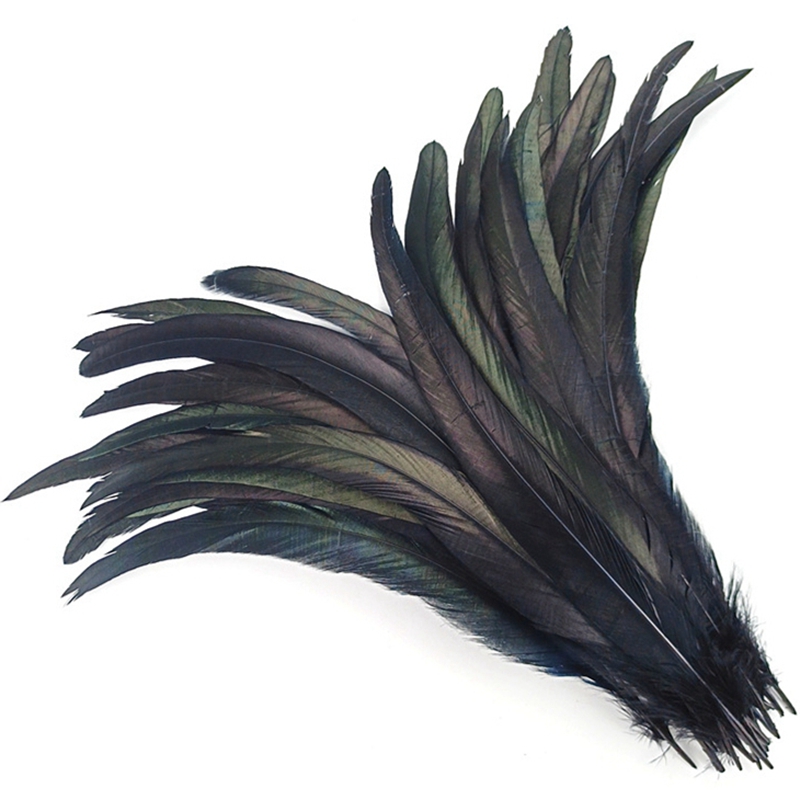 Description Picture 3 of item50Pcs/Lot Colorful Rooster Feathers for Crafts Clothes 25-45CM Cock Chicken Tail Feather Decor Carnival DIY Manmade Decorations