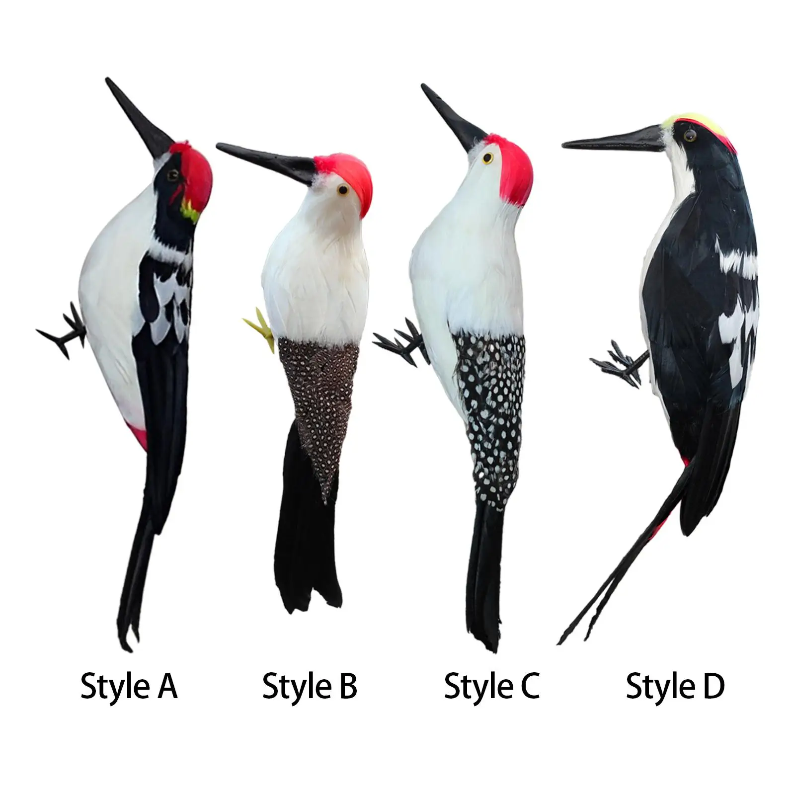 Simulation Woodpecker Handcrafted Faux Cute Scene Model Toys Artificial Feather Weatherproof Art Gift Statue Ornament Decorative