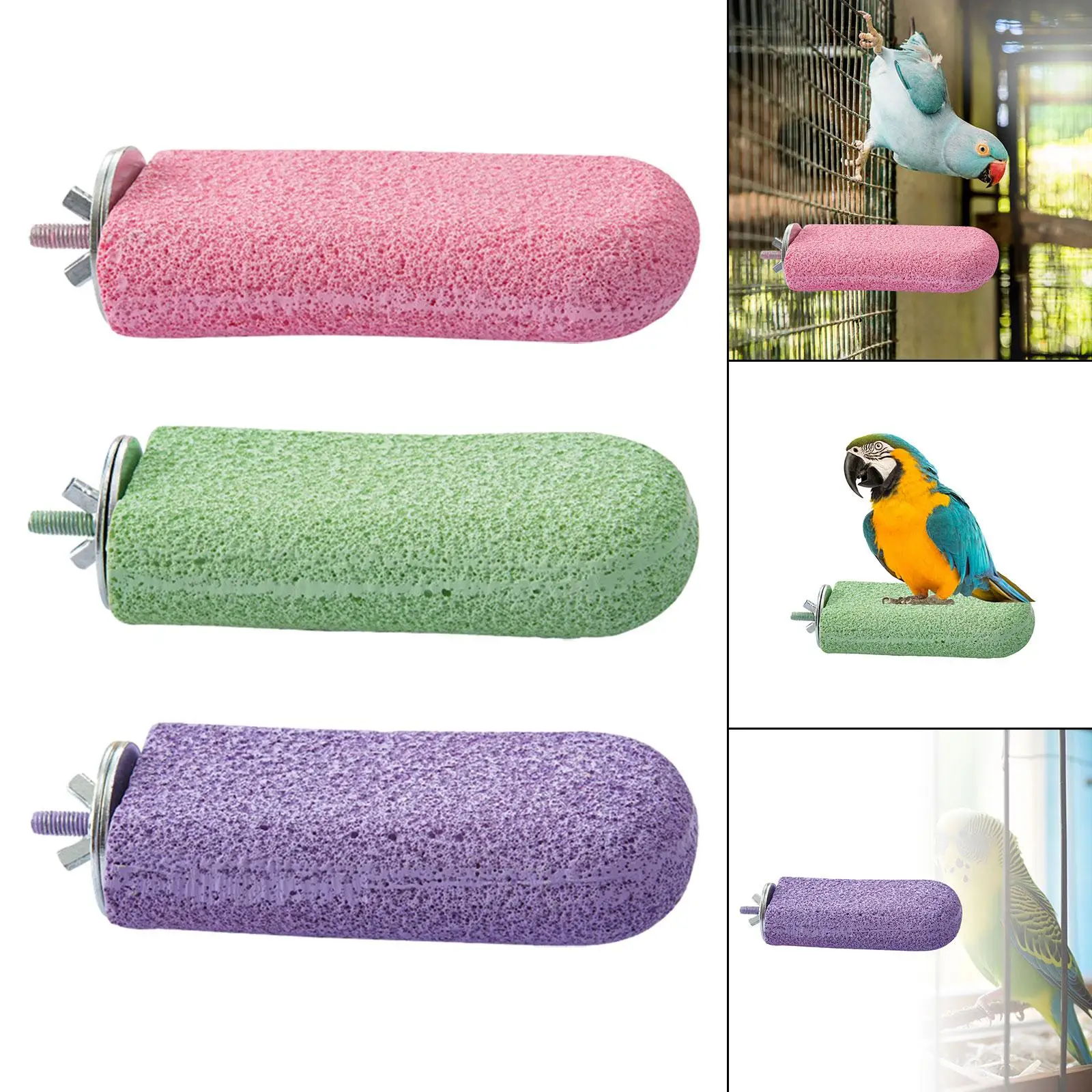Pet Parrot Perch Perch Platform Resin Standing Foot Toy Climbing Branches for Budgies Canaries Finches Macaws Cockatiels