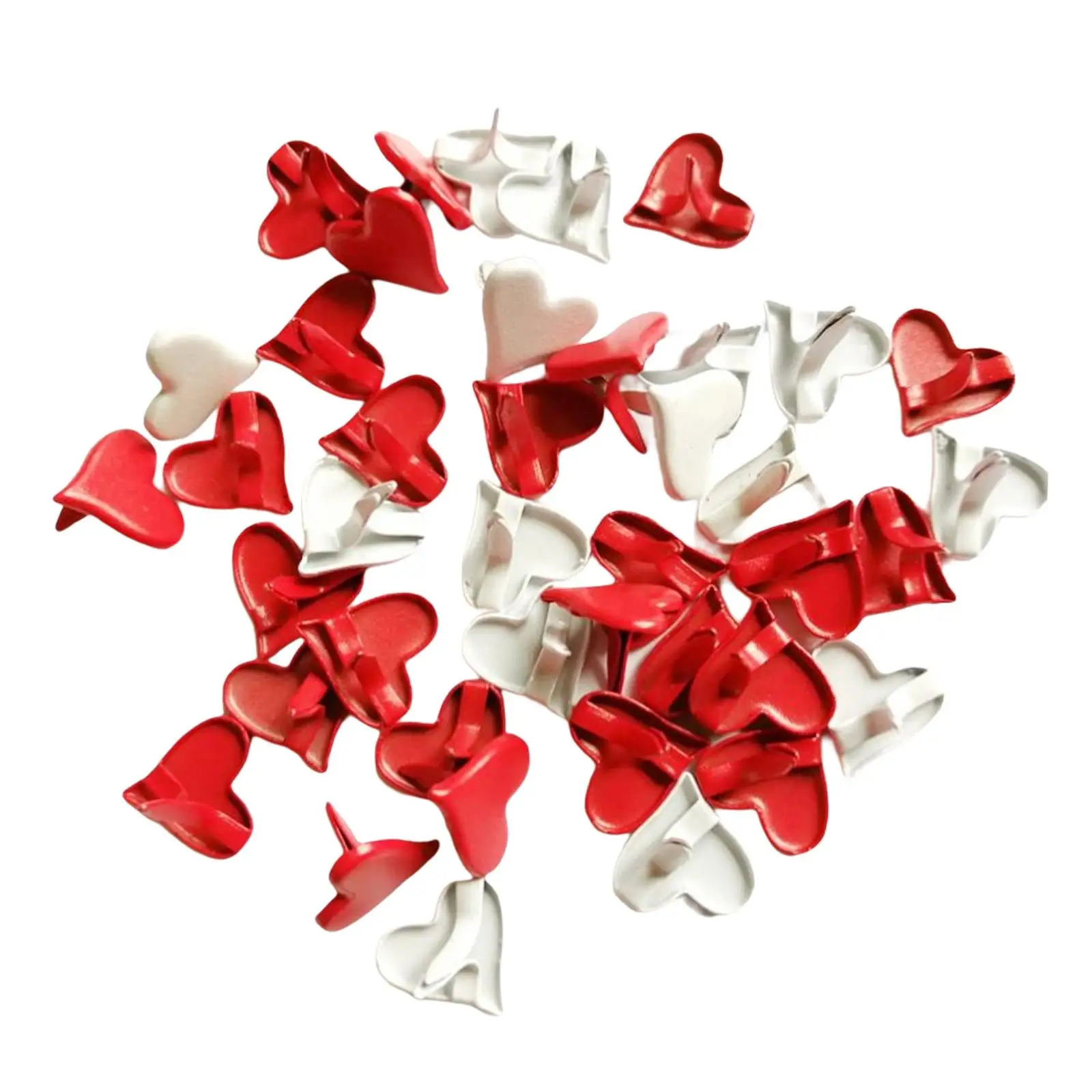 200x Metal Mini Brads Decoration Love Shaped Paper Fasteners for Scrapbook