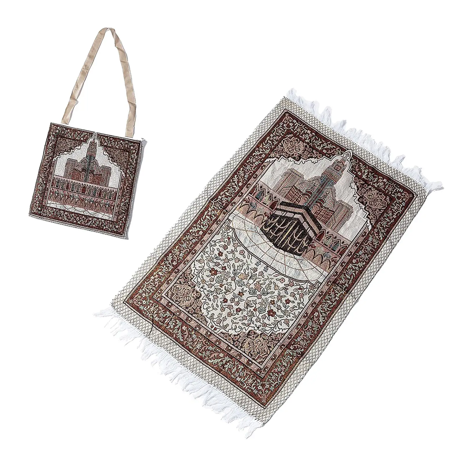 Portable Muslim Prayer Rug Worship Mat Floor Carpet Tapestry for Men Women