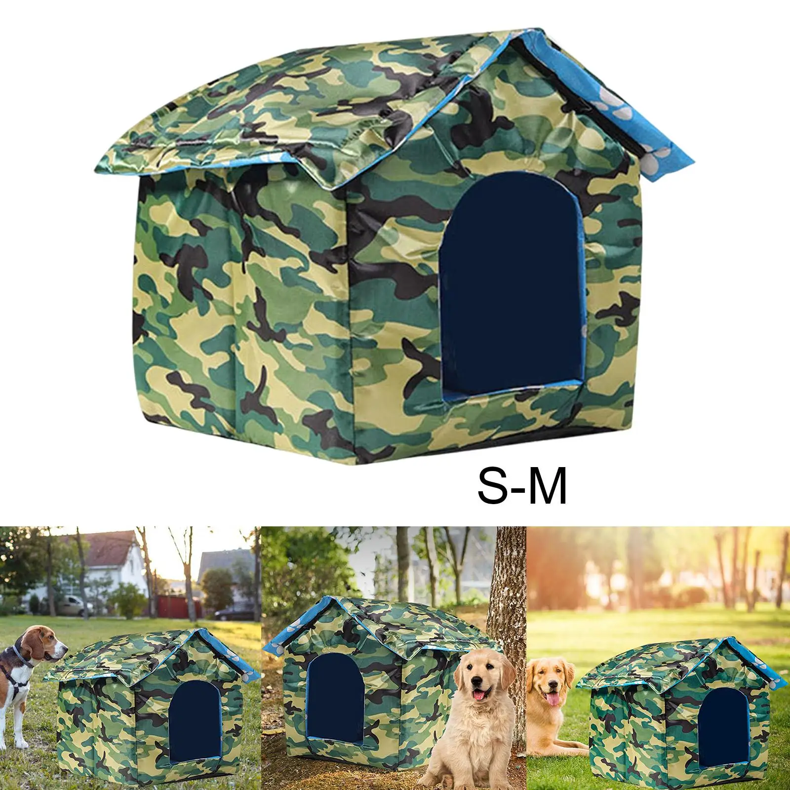 Outdoor Feral Dog House Pet House Oxford Cloth Indoor Outdoor Winter Nest Thickened Weatherproof Pet Supplies Stray Cats Shelter